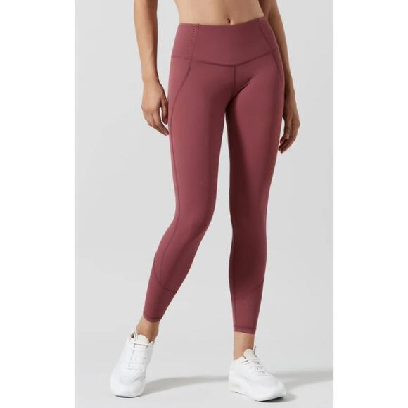 Lilybod Womens Arizona Leggings Apple Butter Pink Laser Cutting Poly Stretch XS - Picture 1 of 9